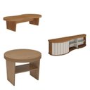 Ver imagem 2 de Conjunto 3 Peças Sala Estar Apoio Mesa de Centro e Rack Magnum Marrom Cinamomo/Off White