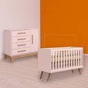 Ver imagem 1 de Conjunto Berço Mini Cama Retrô e Cômoda Sapateira Slim Rosa