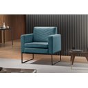 Ver imagem 2 de Poltrona Apolo Luxo Base Preta Castellar Móbile Linho Azul