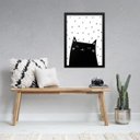 Ver imagem 1 de Quadro Gatinho Escandinavo 45x34cm:madeira Branca
