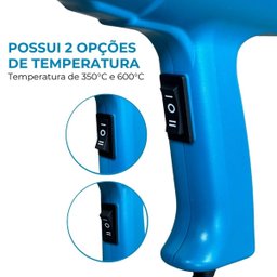 Soprador Térmico Ar Quente 2000w com 2 Temperaturas 350° 600° Cabo 1,7m 220v Importway Iwst02-220v - 6