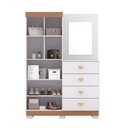 Ver imagem 3 de Cômoda Solteiro Roupeiro Camarim Cristal com Espelho 02 Portas 04 Gavetas Branco Camarim Vila Rica