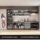 Ver imagem 7 de Armário De Cozinha Completa 320Cm Cinza Nice Madesa 06 Cinza