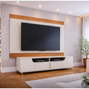 Ver imagem 1 de Conjunto Bancada Santorini + Painel Nilo 2.00m Off White Matte Freijó