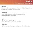 Ver imagem 4 de Sofá Retrátil e Reclinável 2,20m Pillow de 25 Cm Molas Pocket Berlin - Movenzo Estofados