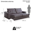 Ver imagem 6 de Sofá Retrátil e Reclinável 2,20m Pillow de 25 Cm Molas Pocket Berlin - Movenzo Estofados