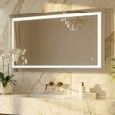 Ver imagem 1 de Espelho Led 3 Cores 100x80 Cm Retangular Jateado Lapidado Iluminado Luz Frontal 80x100