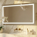 Ver imagem 4 de Espelho Led 3 Cores 100x80 Cm Retangular Jateado Lapidado Iluminado Luz Frontal 80x100