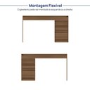Ver imagem 5 de Escrivaninha Extensível 138cm a 169cm com 03 Gavetas Seringal CabeCasa MadeiraOriginals Marrom/Nogal