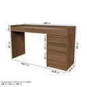 Ver imagem 4 de Escrivaninha Extensível 138cm a 169cm com 03 Gavetas Seringal CabeCasa MadeiraOriginals Marrom/Nogal