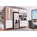 Ver imagem 4 de Paneleiro de Cozinha Cristaleira Syrah C/ 4 Portas (2 C/ Vidro Reflecta) 75cm Amendoa/off White -