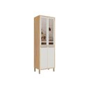 Ver imagem 1 de Paneleiro de Cozinha Cristaleira Syrah C/ 4 Portas (2 C/ Vidro Reflecta) 75cm Amendoa/off White -