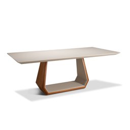 Mesa de Jantar 06 Lugares Dubai com Vidro Off White - 2