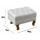 Ver imagem 2 de Puff Banqueta Dom Pedro Chesterfield Retangular  Sala, Quarto, Recepção - Couríssimo Branco