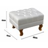 Puff Banqueta Dom Pedro Chesterfield Retangular  Sala, Quarto, Recepção - Couríssimo Branco - 2
