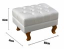 Ver imagem 2 de Puff Banqueta Dom Pedro Chesterfield Retangular  Sala, Quarto, Recepção - Couríssimo Branco