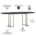 Ver imagem 3 de Mesa Retangular Alina 200cm Preto Champanhe com 8 Cadeiras Barcelona N01 Couríssimo Preto Linho