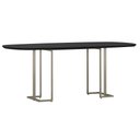 Ver imagem 7 de Mesa Retangular Alina 200cm Preto Champanhe com 8 Cadeiras Barcelona N01 Couríssimo Preto Linho