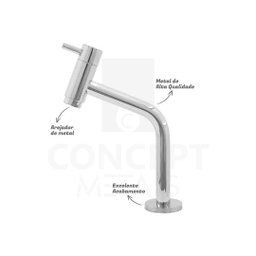 Torneira Bancada Link Banheiro Baixa Cuba Lavatório 8061 Slim Concept Metais - 6