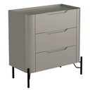 Ver imagem 1 de Mesa de Cabeceira Orgânica 3 Gavetas Pés Industrial Preto Bliss I03 Grigio - Lyam Decor