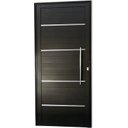 Ver imagem 1 de Porta de Aluminio Pivotante Lambril Frisos com Puxador Linha Premium:2,10 X 0,80/direita/preto