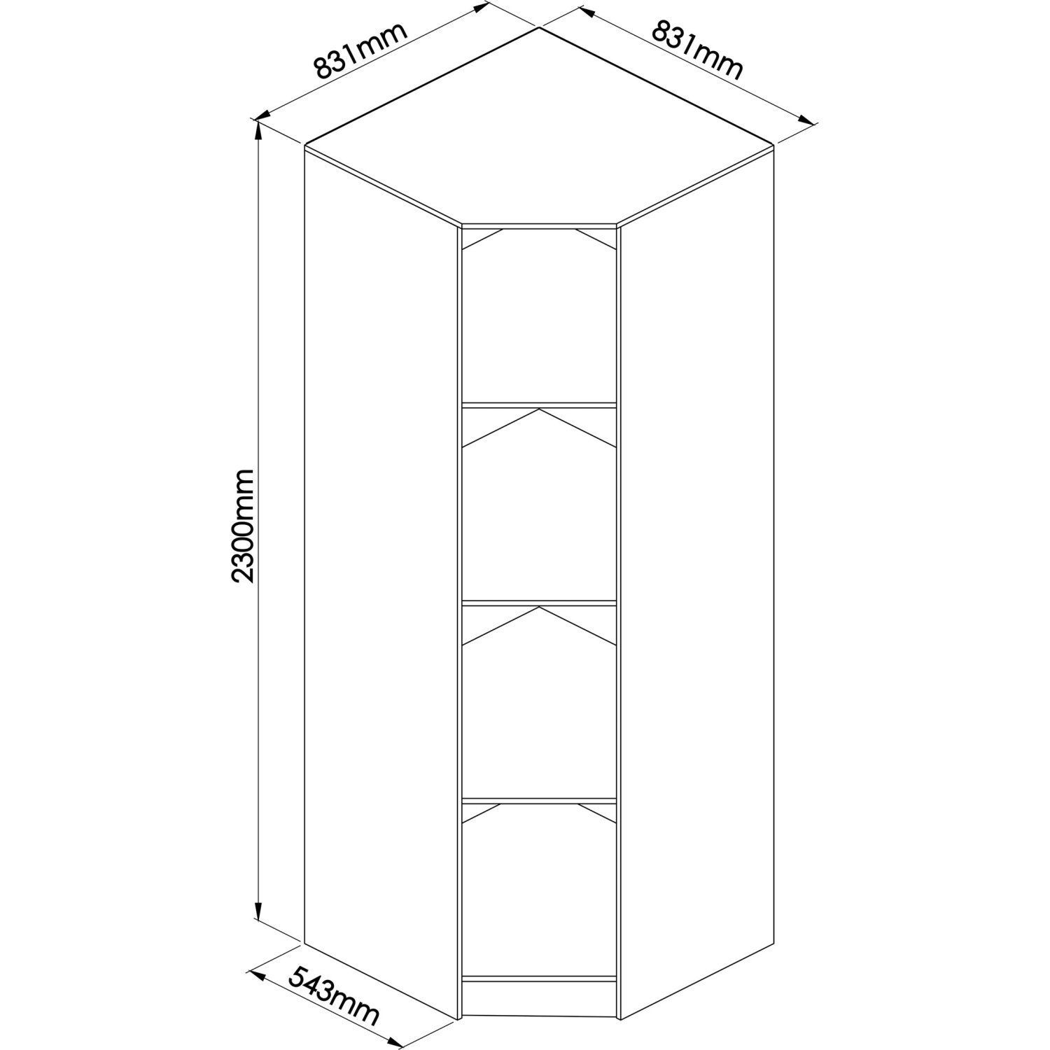 Guarda Roupa Modulado Canto Oblíquo 1 Porta Requinte+  - 3