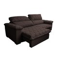 Ver imagem 7 de Sofá Retrátil e Reclinável 2,15m Molas Ensacadas Cama inBox Big Home Bordado 3D Linho Marrom