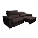 Ver mais imagens de Sofá Retrátil e Reclinável 2,15m Molas Ensacadas Cama inBox Big Home Bordado 3D Linho Marrom