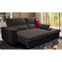 Ver imagem 1 de Sofá Retrátil e Reclinável 2,15m Molas Ensacadas Cama inBox Big Home Bordado 3D Linho Marrom