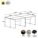 Ver imagem 2 de Estação de Trabalho 4 Lugares 2,20m X 1,40m Pé Painel F5 Cor:macadâmia com Branco