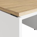 Ver imagem 5 de Estação de Trabalho 4 Lugares 2,20m X 1,40m Pé Painel F5 Cor:macadâmia com Branco