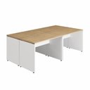 Ver imagem 3 de Estação de Trabalho 4 Lugares 2,20m X 1,40m Pé Painel F5 Cor:macadâmia com Branco