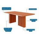 Ver imagem 3 de Conjunto: Mesa Sala Jantar Ester Tampo Madeirado 210x100cm e 8 Cadeiras Paola Cinamomo - Carvalho/