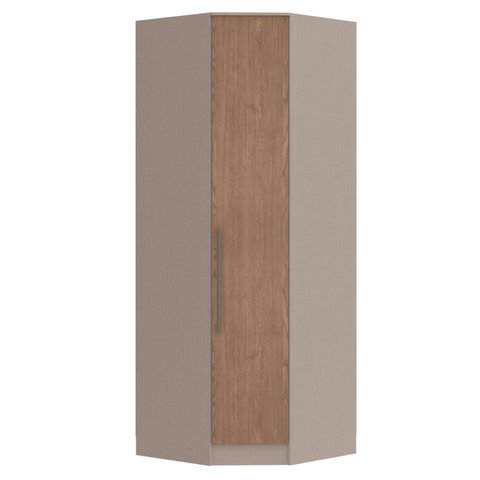 Guarda Roupa Modulado Canto Oblíquo 1 Porta Requinte+ 100% MDF Cinza/Duna Line/Macadâmia