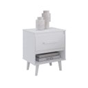 Ver imagem 3 de Mesa de Cabaceira Mila 1 Gaveta Pés Retrô Moblis: Branco