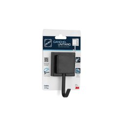 Kit 2 Porta Toalha Rosto Banho Gancho Preto Dupla Face 3m - 2