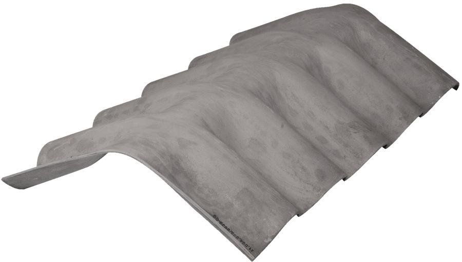 Telha Brasiit Cumeeira de Fibrocimento 110x50cm 5mm Normal 5° Cinza - 1