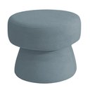 Ver imagem 1 de Puff Decorativo Redondo Liz Sala de Estar Bouclé Azul Claro - Nexta Casa