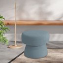 Ver imagem 2 de Puff Decorativo Redondo Liz Sala de Estar Bouclé Azul Claro - Nexta Casa