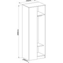 Ver imagem 6 de Guarda Roupa Modulado Canto Reto 1 Porta Requinte+ 100% MDF Marrom/Macadâmia