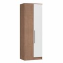 Ver imagem 2 de Guarda Roupa Modulado Canto Reto 1 Porta Requinte+ 100% MDF Marrom/Macadâmia/Branco Line