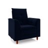 Poltrona de Amamentação Quarto Infantil com Puff Kate Pés Palito Veludo Azul Marinho + Binde Amofada - 5
