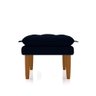 Poltrona de Amamentação Quarto Infantil com Puff Kate Pés Palito Veludo Azul Marinho + Binde Amofada - 10