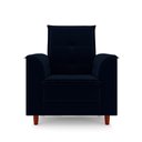 Ver imagem 6 de Poltrona de Amamentação Quarto Infantil com Puff Kate Pés Palito Veludo Azul Marinho + Binde Amofada