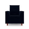 Poltrona de Amamentação Quarto Infantil com Puff Kate Pés Palito Veludo Azul Marinho + Binde Amofada - 6