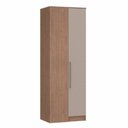 Ver imagem 2 de Guarda Roupa Modulado Canto Reto 1 Porta Requinte+ 100% MDF Marrom/Macadâmia/Duna Line