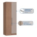 Ver imagem 4 de Guarda Roupa Modulado Canto Reto 1 Porta Requinte+ 100% MDF Marrom/Macadâmia/Duna Line