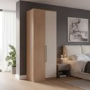 Ver imagem 1 de Guarda Roupa Modulado Canto Reto 1 Porta Requinte+ 100% MDF Marrom/Macadâmia/Duna Line