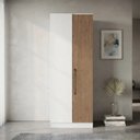 Ver imagem 1 de Guarda Roupa Modulado Canto Reto 1 Porta Requinte+ 100% MDF Branco/Line/Macadâmia
