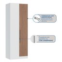 Ver imagem 4 de Guarda Roupa Modulado Canto Reto 1 Porta Requinte+ 100% MDF Branco/Line/Macadâmia